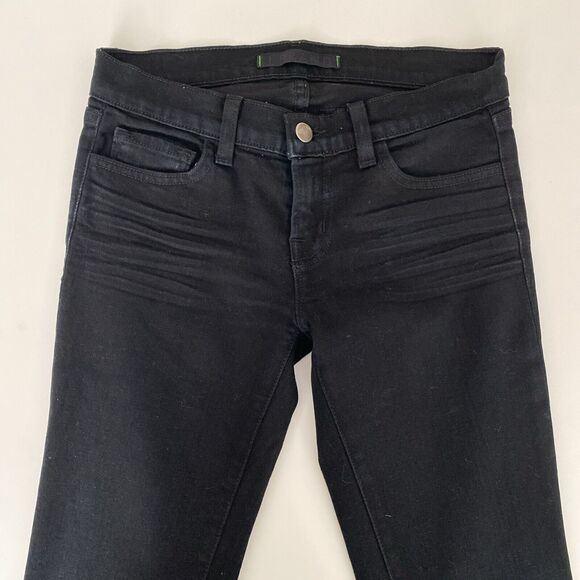 J BRAND Pencil Leg Jeans 942 Jett Black Low Rise 25 - Picture 4 of 7